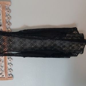 Beautiful Black Lace Long Vest